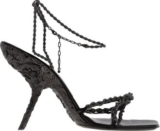 Ferragamo Calypso X5 Bejeweled Sandals, Size 7 B