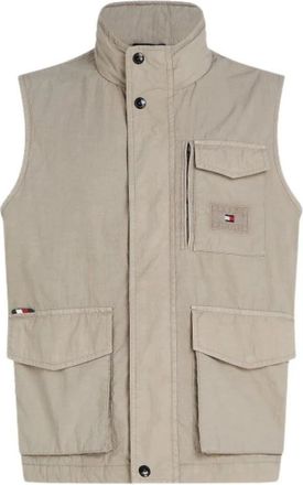 Tommy Hilfiger Utility Mouwloos Vest - Heren - Bodywarmers - Grijs - M - Katoen - Jassen