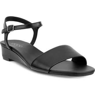 Ecco Astrid Ankle Strap Wedge Sandal in Black at Nordstrom, Size 10-10.5Us