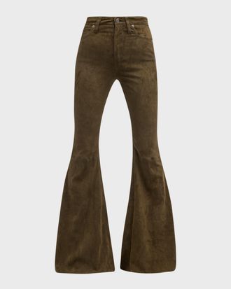 Co&ucirc;t de la Libert&eacute; Super High-Rise Bell Flared Suede Pants