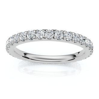 Pompeii3 1 Ct Diamond Wedding Eternity Ring Lab Grown 14k White Gold