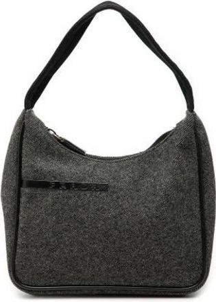 Prada Pre-owned Shoulder Bags, female, Gray, Size: ONE SIZE Pre-owned Wool Shoulder Bag