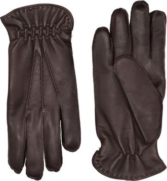 Orciani Bruine leren handschoenen met kasjmier voering - Heren - Handschoenen - Bruin - 9 IN - Kasjmier - Accessoires