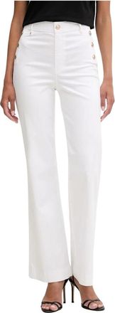 Guess New Faye Palazzo Pants - Dames - Straight fit broeken - Wit - W27 L34 - Katoen - Broeken