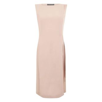 Alberta Ferretti Jurk tot op de knie met zijdetail - Dames - Casual kleedjes - Roze - S - Leer - Kleedjes