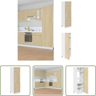 vidaXL Mobile da cucina - Mobile per Frigo Lyon Rovere Sonoma 60x57x207 cm