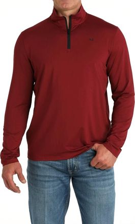 Cinch Arenaflex Quarter Zip Sweater In Burgundy