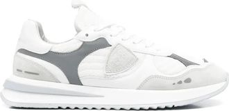 Philippe Model Witte Stof Leren Sneakers - Heren - Sneakers - Wit - 41 EU - Leer - Schoenen