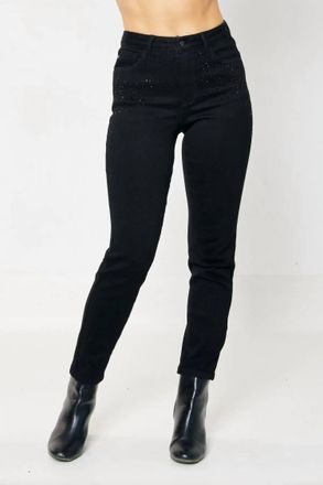 Judy Blue Rhinestone Slim Fit Jean In Black