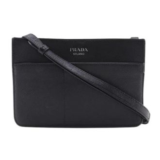 Prada Vintage, unisex, Zwart, ONE Size, Leer, Pre-owned Vintage Leather Crossbody Bag