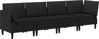 vidaXL Juego De Muebles De Sal&oacute;n 4 Uds. Negro Tela Vidaxl
