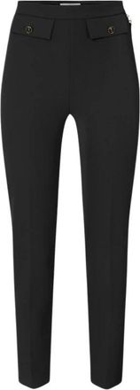 Elisabetta Franchi Pantalones de Crep&eacute; Doble - Trousers - Mujer - Negro - S