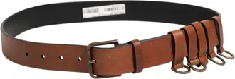 Dolce & Gabbana Brown Classic Gold Metal Logo Buckle Men Mens Belt
