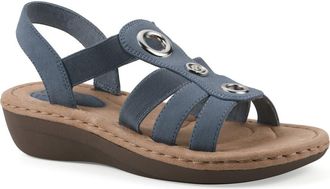 White Mountain Casimir Grommet Stud Wedge Sandal in Periwinkle/Sueded/Smooth at Nordstrom Rack, Size 8.5