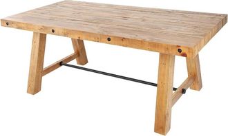 Global Interiors Recycelter Massivholz Esstisch Finca Vintag Braun, 165 x 90 cm (Tischplatte: 8 cm)