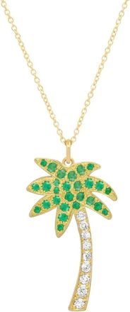 Jennifer Meyer palm tree-charm emerald and diamond necklace - Gold