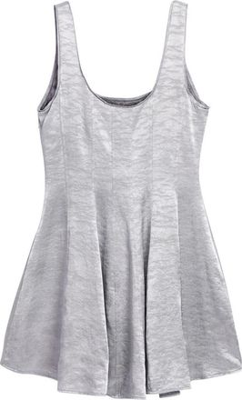 Desigual Metallic Fit & Flare Dress in Silver at Nordstrom, Size X-Large