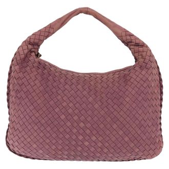 Bottega Veneta Veneta Hobo Intrecciato Nappa Pink Leather Handbag (Pre-Owned)