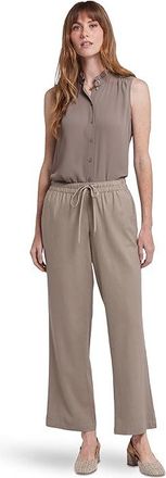 NYDJ Relaxed Drawstring Pants Womens Clothing Saddlewood : SM 29.5, Elastane/Linen/Viscose