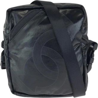 Chanel Pre-owned Cross Body Bags, female, Black, Size: ONE SIZE Pre-owned Vintage Canvas Shoulder Bag