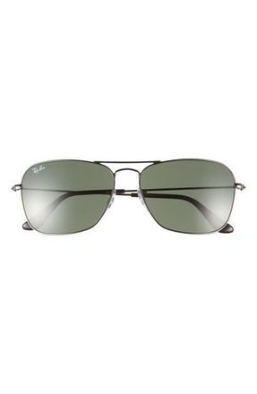 Ray-Ban Caravan 55mm Sunglasses in Gunmetal/crystal Green at Nordstrom