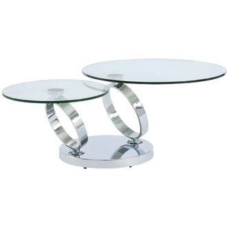 Vente-Unique Vente-unique - Tavolino girevole in Vetro temperato e metallo - joline