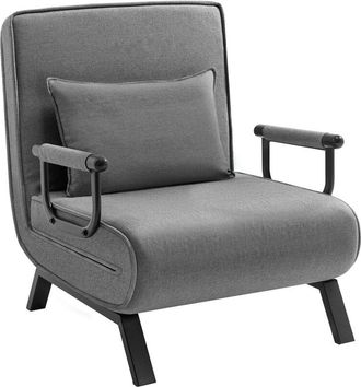 Woltu Woltu Sill&oacute;n Reclinable Convertible 3 En 1 Con Reclinaci&oacute;n Manual De 5 Posiciones, Gris Oscuro
