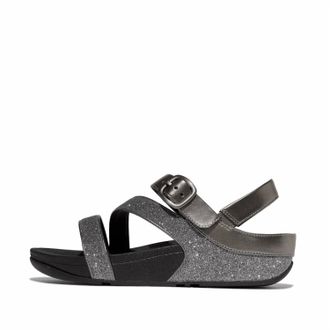 FitFlop Womens Skinny Ii Glitterdust Z-Strap Sandals In Pewter