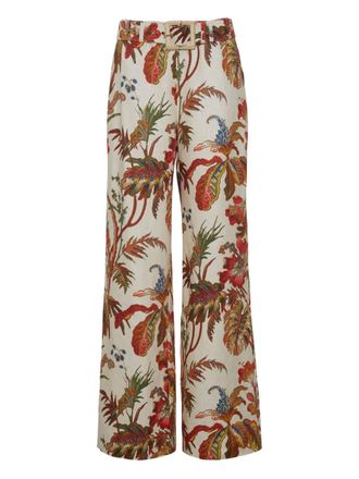 Cara Cara Mayflower floral-print trousers - Neutrals