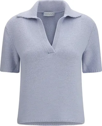Gabriela Hearst Womens Polo Sohan Light Blue Cashmere (capra Hircus) Tops