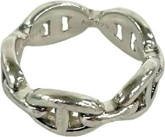 Herm&egrave;s Silver Silver 925 Band Ring (Pre-Owned)
