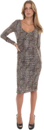 Liu Jo Fantasy Dress - Dames - Casual kleedjes - Bruin - S - Leer - Kleedjes