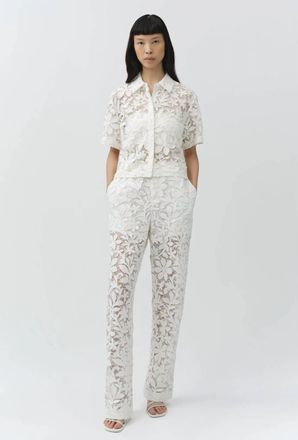 Jonathan Simkhai Braylen Cotton Lace Pant In White