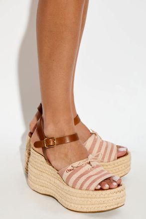 Chlo&eacute; Wedge Sandals Isla, Womens, Pink