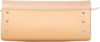 Loewe Pre-owned Clutches, female, Beige, Size: ONE SIZE Pre-owned Leather clutches