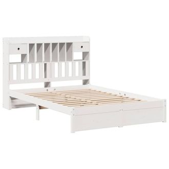 Berkfield Home Decorative Bookcase Bed without Mattress White 140x190cm Solid Wo | Size: 140x190 cm