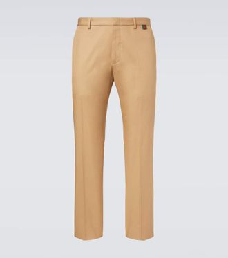 Gucci Mid-rise cotton cropped straight pants