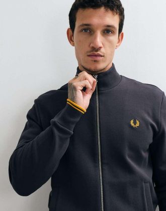 Fred Perry felpa con zip in grigio scuro