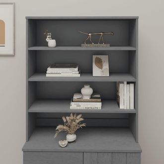 vidaXL Aparador Superior Hamar Pino Macizo Gris Oscuro 90x30x100 Cm Vidaxl