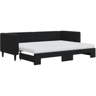 vidaXL Vidaxl - Sof&aacute; Cama Nido Con Colch&oacute;n Terciopelo Negro 80x200 Cm