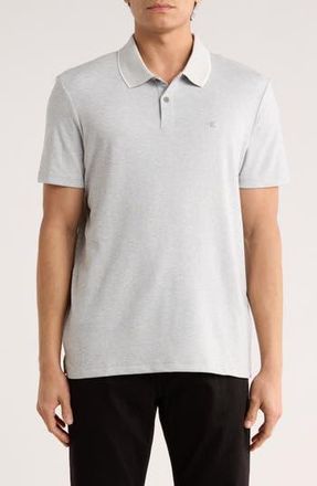 Calvin Klein Birdseye Heather Interlock Polo in Grey Heather at Nordstrom Rack, Size Xx-Large