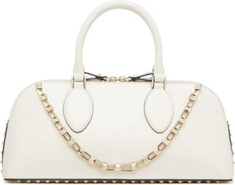 Valentino Garavani White Rockstud leather duffle bag