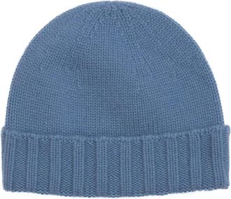 Drumohr Beanies, unisex, Blue, Size: ONE SIZE Cashmere Blue Beanie Hat Gift Box