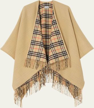 Burberry Reversible Check Wool Cape