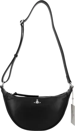 Vivienne Westwood Black Crescent-Shaped Polyester Crossbody Bag