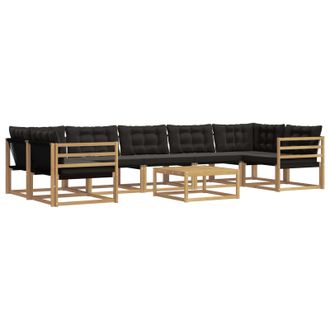 vidaXL Conjunto De Sof&aacute;s De Exterior 8 Pcs Blanco Y Negro Vidaxl