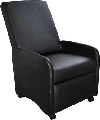 vidaXL Sill&oacute;n Plegable De Cuero Sint&eacute;tico Negro Vidaxl