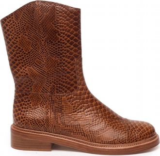Cecelia New York Womens Change Snake Boots In Brown