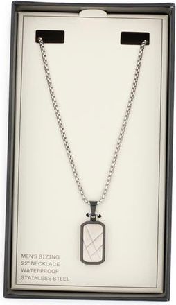 Nordstrom Rack Mens Waterproof Etched Dog Tag in Black- Stainless at Nordstrom Rack