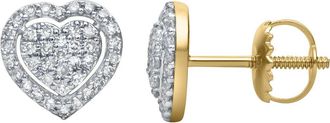 LuvMyJewelry Nora Heart Diamond Earrings in 14K Gold in 14K Yellow Gold at Nordstrom